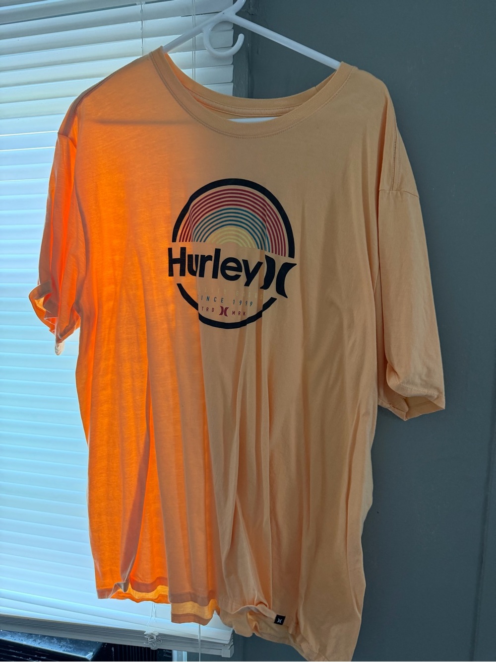 Hurley Peach Logo T-Shirt with White Print